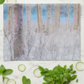 Blue Grey Blue Jay Bird Forest Trees Art Theedoek (Gevouwen)