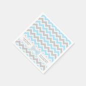 Blue Grey bow stropdas Baby shower VOEG JE TEKST T Servetten (Hoek)