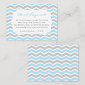 Blue Grey Boy Baby shower boekaanvraag Informatiekaartje (Voorkant / Achterkant)