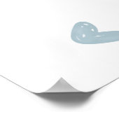 Blue Grey Boy Elephant Baby shower Welcome Sign Poster (Hoek)