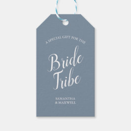 Blue Grey Bridesmaid-conceptkaart Cadeaulabel