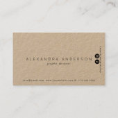 Blue Grey Brush Strokes Kraft Paper Visitekaartje (Achterkant)