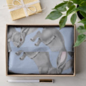 Blue Grey Bunny Rabbit Animal Pattern Baby shower Tissuepapier (Geschenk)