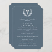 Blue-Grey Caduceus Medical School Afstuderen Kaart (Voorkant / Achterkant)