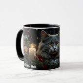 Blue-Grey Cat Lovers Christmas Gift Mok (Voorkant links)