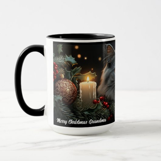 Blue-Grey Cat Lovers Kerstcadeau Mokken (Links)