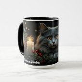 Blue-Grey Cat Lovers Kerstcadeau Mokken (Voorkant links)
