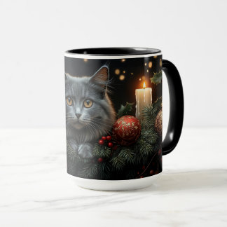 Blue-Grey Cat Lovers Kerstcadeau Mokken