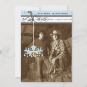 Blue & Grey  Chandelier Damask Your Photo Kaart (Voorkant)