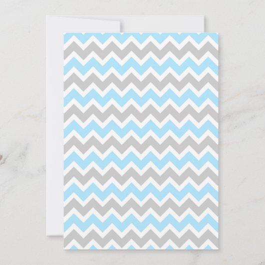 Blue Grey Chevron Baby shower uitnodiging (Achterkant)