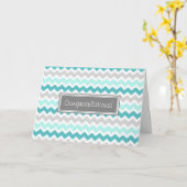 Blue Grey Chevron Felicitaties Nieuwe Baby Boy Kaart (Gele Bloem)