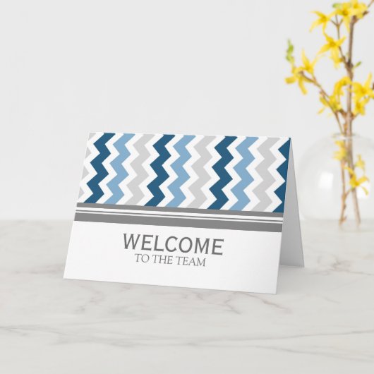 Blue Grey Chevron-medewerker Welkom bij het team Kaart (Gele Bloem)
