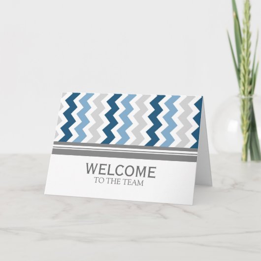 Blue Grey Chevron-medewerker Welkom bij het team Kaart (Voorkant)
