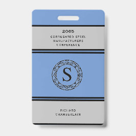 Blue & Grey Conference Badge met Logo
