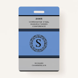 Blue & Grey Conference Badge met Logo