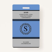 Blue & Grey Conference Badge met Logo (Achterkant)