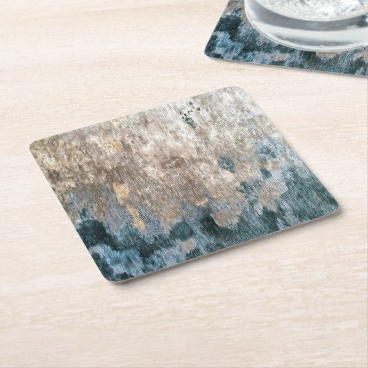 Blue Grey Decorative Abstract Artwork Kartonnen Onderzetters (Schuin)