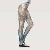Blue Grey Decorative Abstract Artwork Leggings (Rechts)