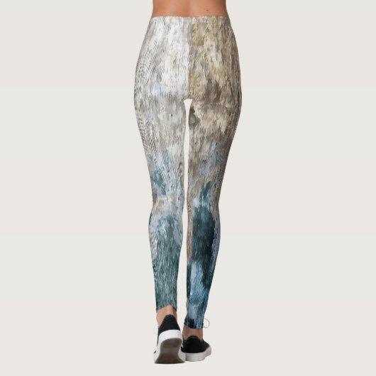 Blue Grey Decorative Abstract Artwork Leggings (Achterkant)