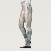Blue Grey Decorative Abstract Artwork Leggings (Links)