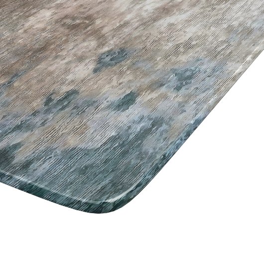 Blue Grey Decorative Abstract Artwork Snijplank (Hoek)