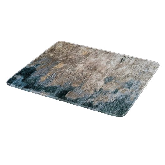 Blue Grey Decorative Abstract Artwork Snijplank (Hoek)
