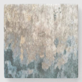 Blue Grey Decorative Abstract Artwork Stenen Onderzetter (Voorkant)
