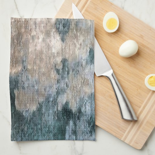 Blue Grey Decorative Abstract Artwork Theedoek (Quarter Fold)