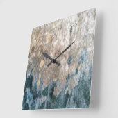 Blue Grey Decorative Abstract Artwork Vierkante Klok (Hoek)