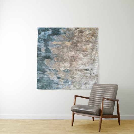 Blue Grey Decorative Abstract Artwork Wandkleed (In Situ (horizontaal))