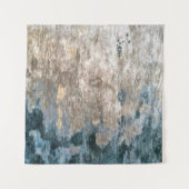 Blue Grey Decorative Abstract Artwork Wandkleed (Voorkant)