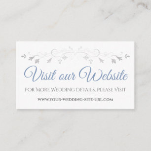 Blue Grey Elegant Wedding Bezoek onze website Kaar Informatiekaartje