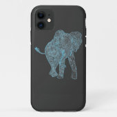 Blue/Grey Elephant iPhone 5 Hoesje (Achterkant)