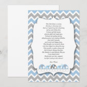 Blue Grey Elephants Baby shower bedankt je notitie (Voorkant / Achterkant)