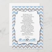 Blue Grey Elephants Baby shower bedankt je notitie (Voorkant / Achterkant)