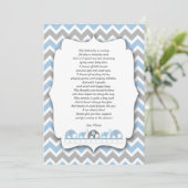 Blue Grey Elephants Baby shower bedankt je notitie (Staand voorkant)