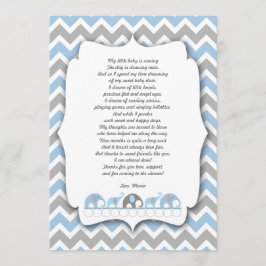Blue Grey Elephants Baby shower bedankt je notitie