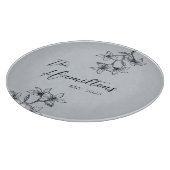 Blue Grey Floral, ingesteld jaar Snijplank (Hoek)