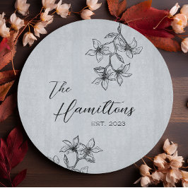 Blue Grey Floral, ingesteld jaar Snijplank