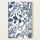 Blue Grey Floral Pattern Wedding Planner (Achterkant)