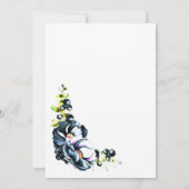 Blue Grey Floral Wedding Kaart (Achterkant)