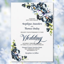 Blue Grey Floral Wedding