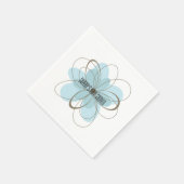 Blue Grey Flower Baby shower Servet (Hoek)