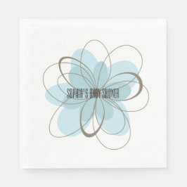 Blue Grey Flower Baby shower Servet