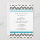 Blue Grey Foto 16th Birthday Party Invitations Kaart (Achterkant)