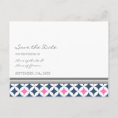 Blue Grey Foto Sla de datum bruiloft Briefkaarten (Achterkant)