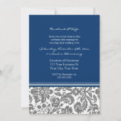 Blue Grey Foto Wedding Vow Renewal Uitnodiging (Achterkant)