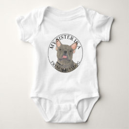 Blue Grey French Bulldog Big Sister Romper