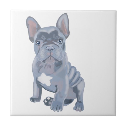 Blue Grey French Bulldog Puppy Tegeltje (Voorkant)