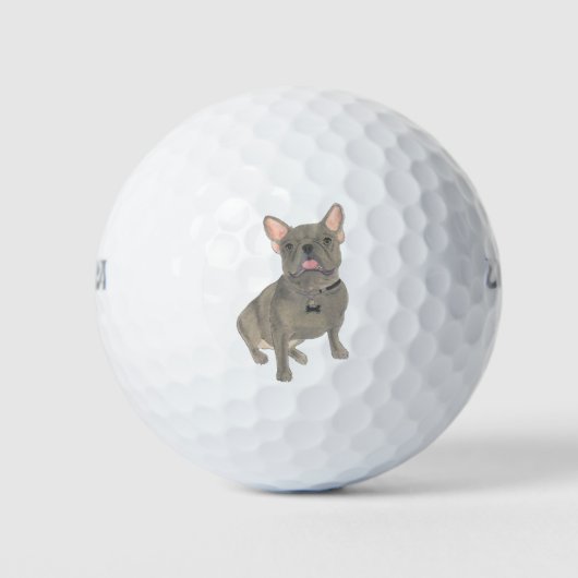 Blue Grey Frenchie Golfballen (Voorkant)